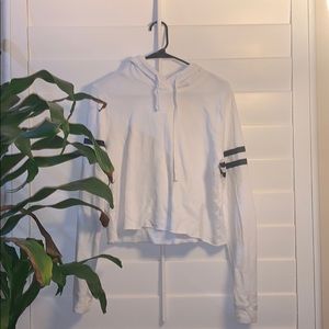 White hollister cropped hoodie